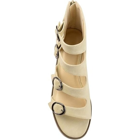 Brinley Co. Women's Oakly Sandals High-top Side Buckle Bone Beige Size 9 Reg - Picture 2 of 4